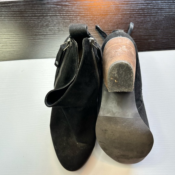 Black Suede Ankle Booties with Block Heel - Size 12 - $20 - Picture 3 of 4